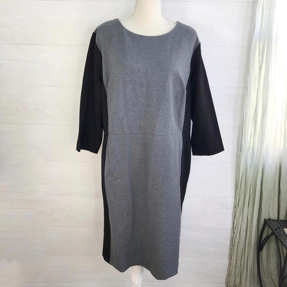 NWT Talbots Woman Petites - Black & gray sheath dress, 18W P